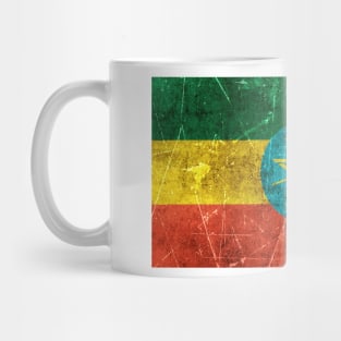Vintage Aged and Scratched Ethiopian Flag Mug